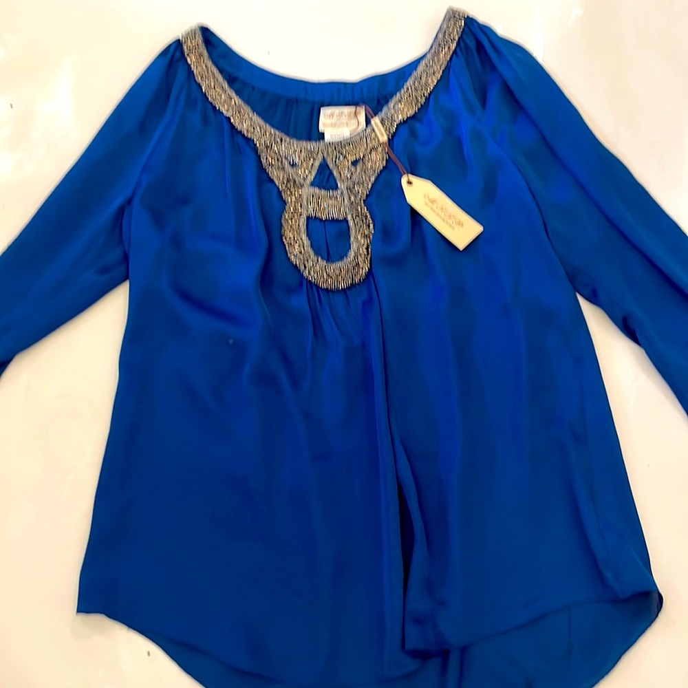 Blue beaded blouse from MSSP